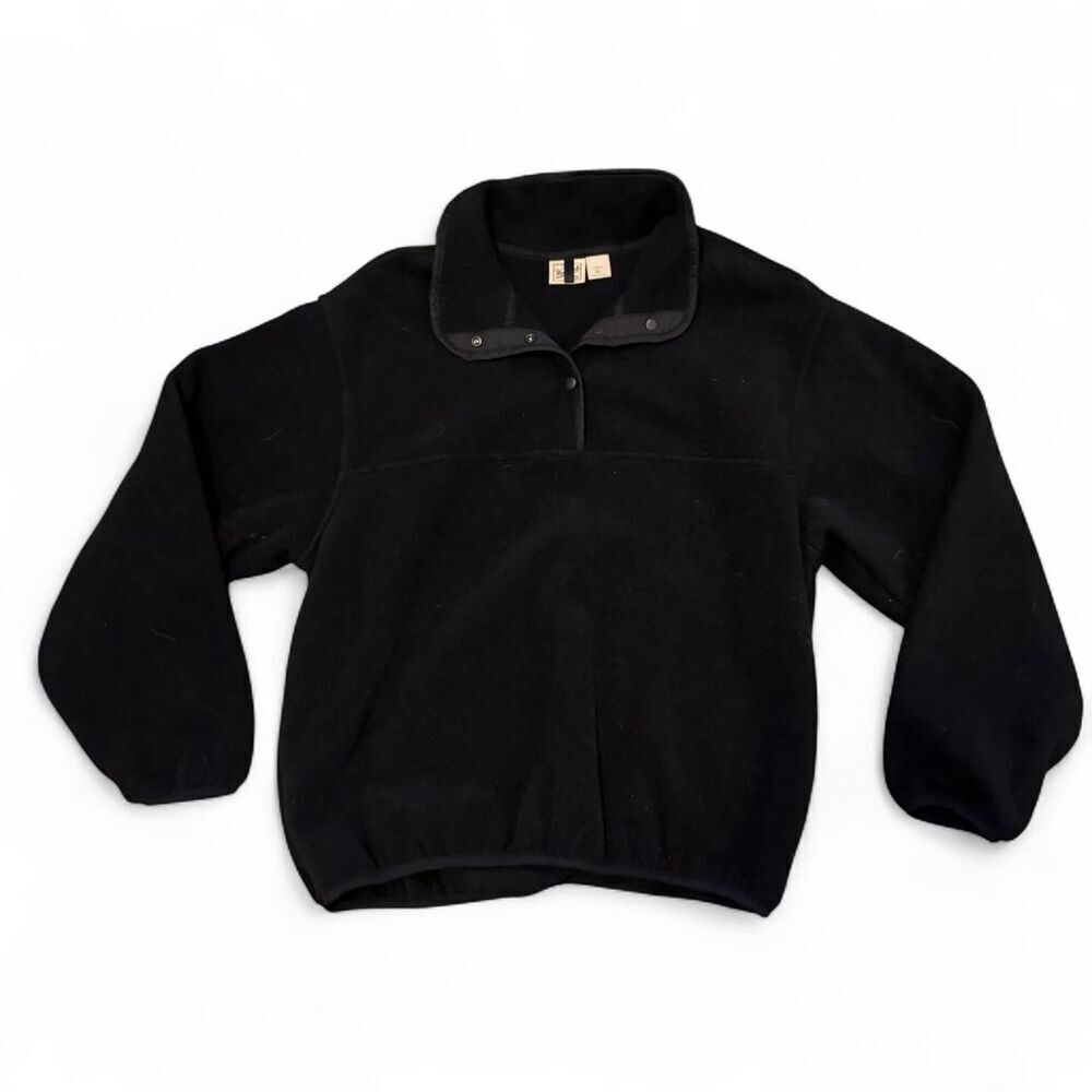 Woolrich Women’s XL Black Fleece Pullover Made in USA Malden Mills Polar Outdoor